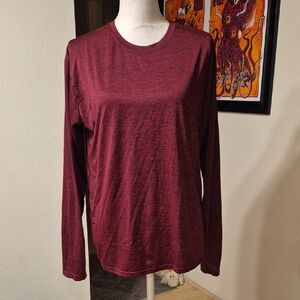 Real Essentials Maroon Long Sleece Sports Shirt